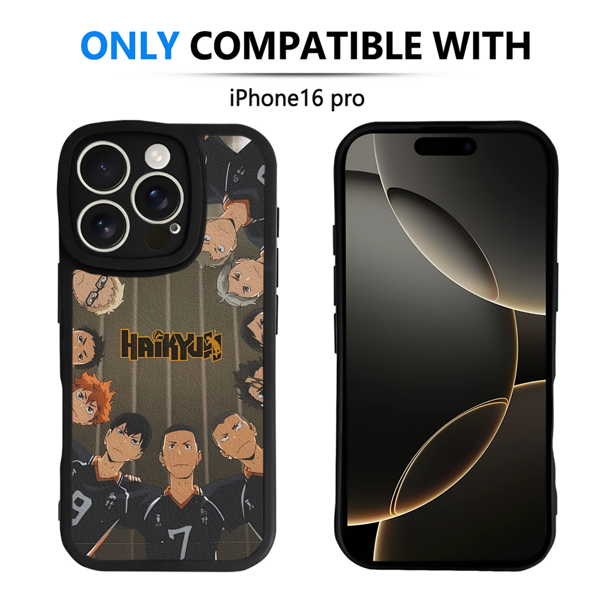 （画像用） ハイキュー!! Haikyu!! 【iPhone 16シリーズ対応】シリコンスマホケース（レザー調） 材質：シリコン